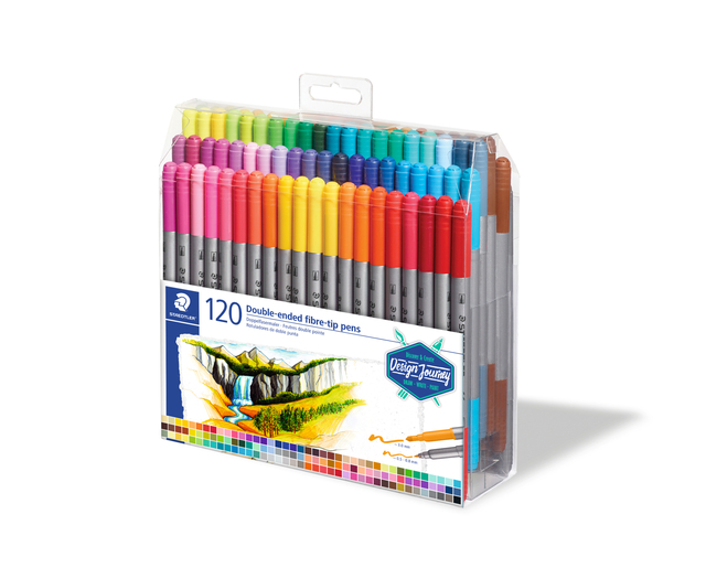 Kleurstift Staedtler 3200 dubbele punt fijn en ultrafijn assorti 120st — Foto 2 von 2