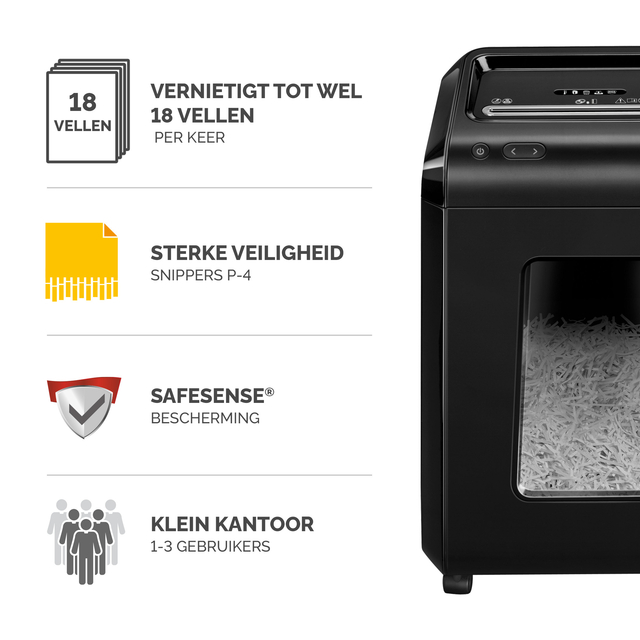 Papiervernietiger Fellowes Powershred 92CS snippers 4x38mm — Foto 3 van 3