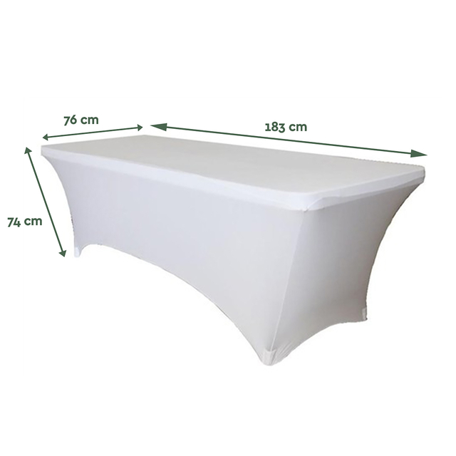Tafelrok BRASQ 183x76x74cm wit — Photo 2 sur 2