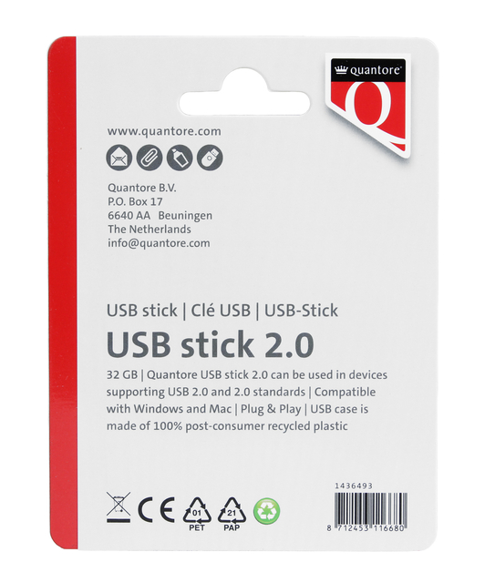 USB stick 2.0 Quantore USB-A 32GB zwart — Foto 2 von 2