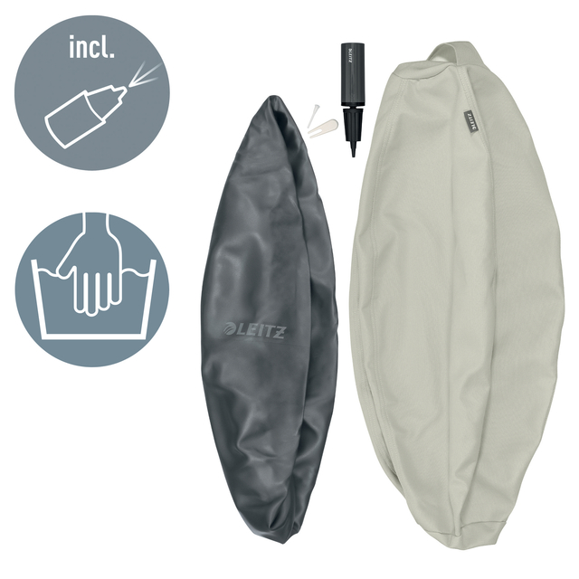 Actieve zitbal Leitz Ergo 65cm anti-rol lichtgrijs — Foto 2 van 2