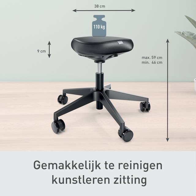 Actieve zitkruk Leitz Ergo met wieltjes en comfortzitting — Foto 2 von 2