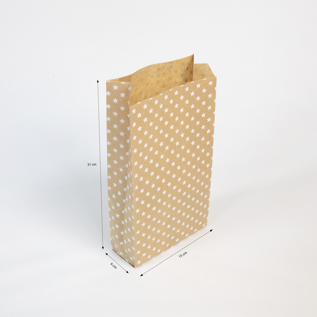 Cadeauzak Clairefontaine16x30x5cm kraft sterren 50 stuks — Photo 2 sur 2