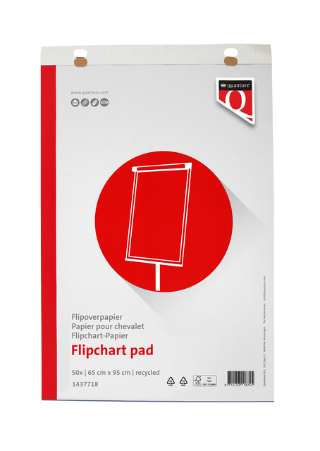 Flipoverpapier Quantore 65x95cm 50vel recycled ongevouwen — Foto 2 van 2