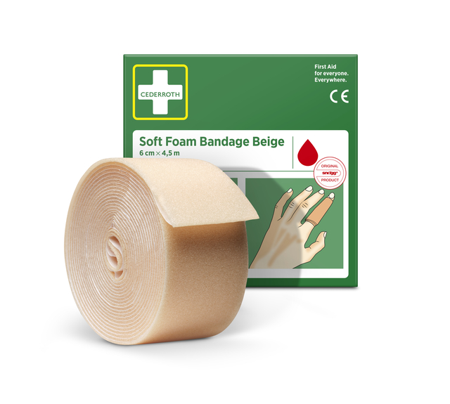 Bandage Cederroth Soft Foam 6cmx4,5m beige — Photo 2 sur 2
