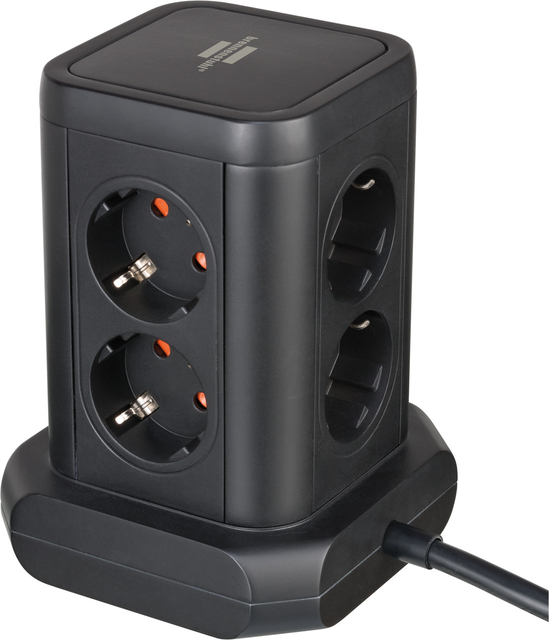 Stekkerdoos Brennenstuhl toren 8 voudig met 2x USB A 1x USB C PD zwart — Foto 2 von 2