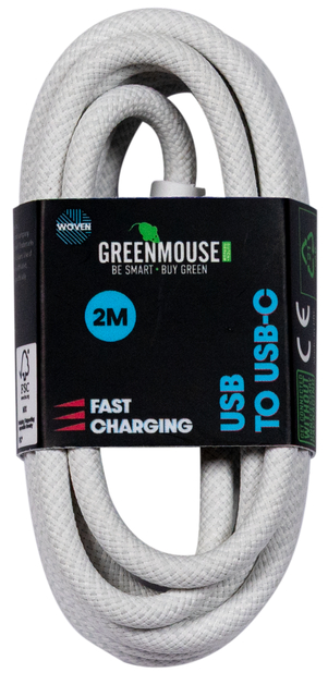 Kabel Green Mouse USB-A to USB-C data Woven 2m — Foto 2 van 2