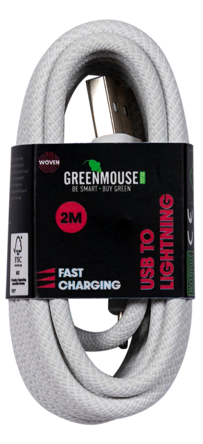 Kabel Green Mouse USB-A to Lightning data Woven 2m — Foto 2 van 2