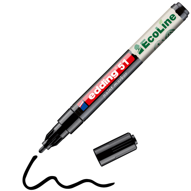 Paintmarker edding 51 EcoLine op waterbasis 1-2mm zwart — Photo 2 sur 2