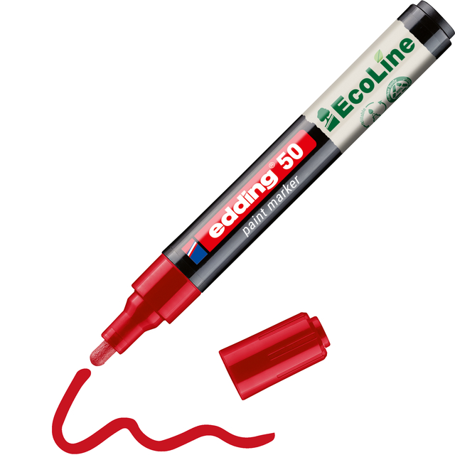 Paintmarker edding 50 EcoLine op waterbasis 2-3mm rood — Photo 2 sur 2