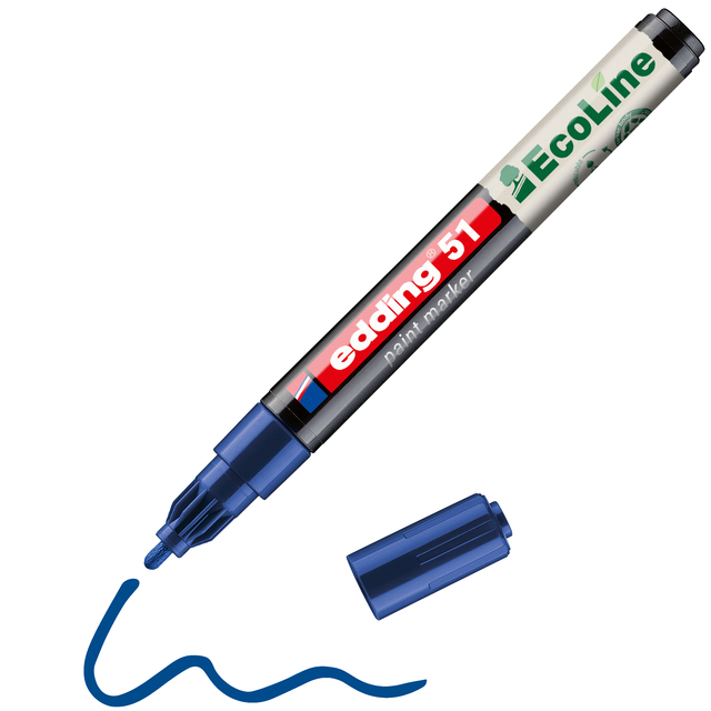 Paintmarker edding 51 EcoLine op waterbasis 1-2mm blauw — Foto 2 von 2