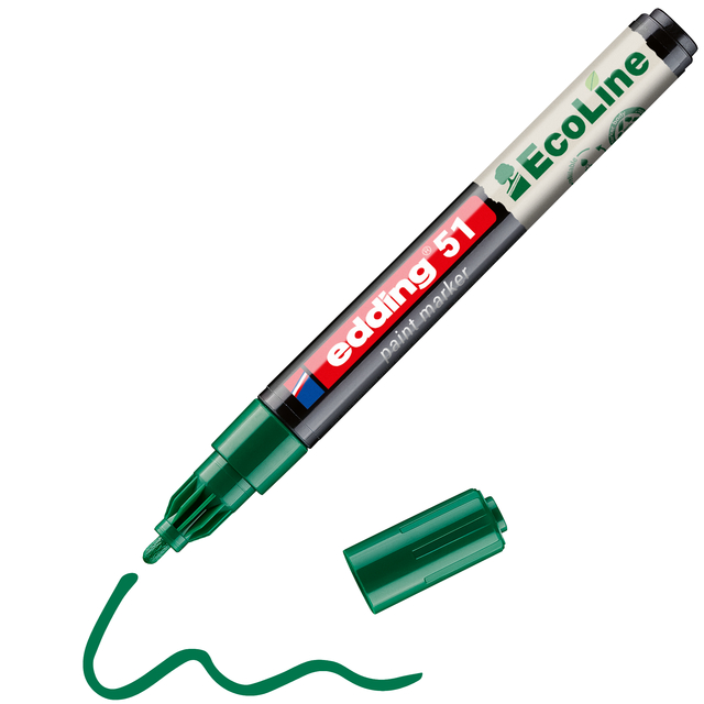 Paintmarker edding 51 EcoLine op waterbasis 1-2mm groen — Photo 2 sur 2