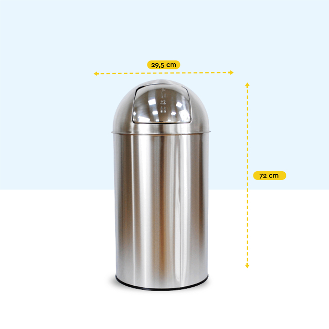 Afvalbak BRASQ Push Bin PB230+ 30 liter rvs — Foto 2 van 2