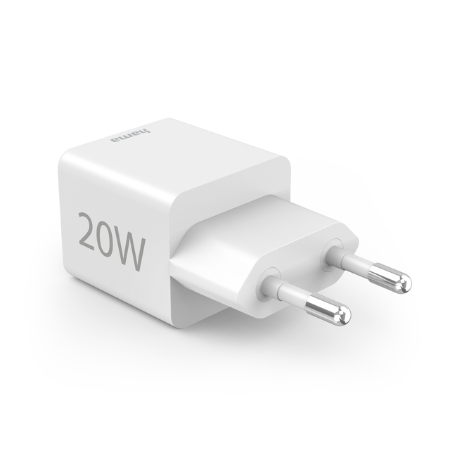 Oplader Hama USB-C/USB-A Mini PD 20W wit — Foto 2 van 2