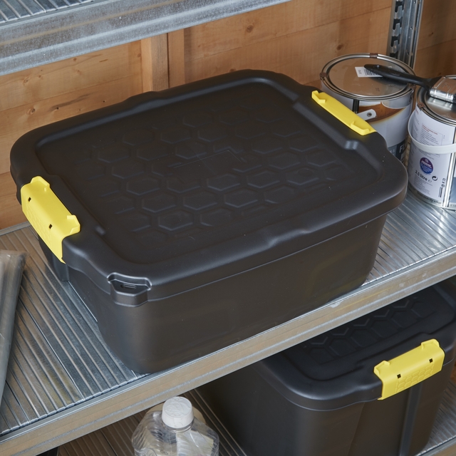 Opbergbox Bankers Box 24 liter met handgrepen robuust zwart — Foto 2 van 2