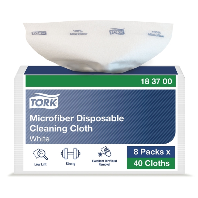 Microvezeldoek Tork Premium disposable 40 vel wit 183700 — Foto 2 van 2