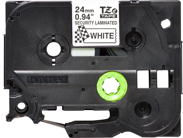 Labeltape Brother P-touch TZe-SE5 veiligheidstape 24mm zwart op wit — Photo 2 sur 2