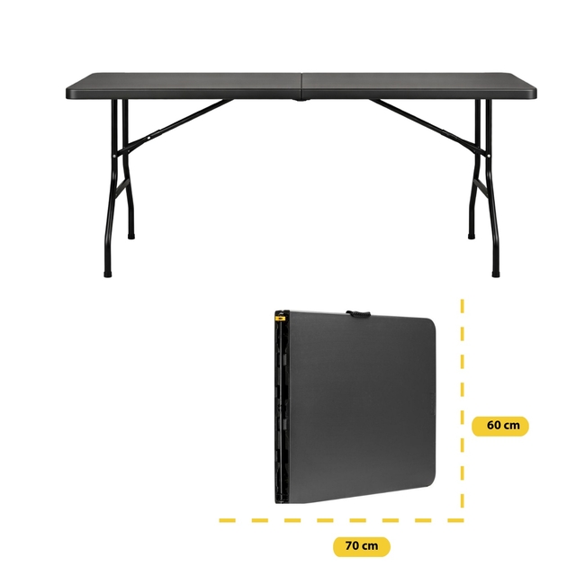 Vouwtafel BRASQ 180x70x74cm FT180 zwart — Foto 2 von 2