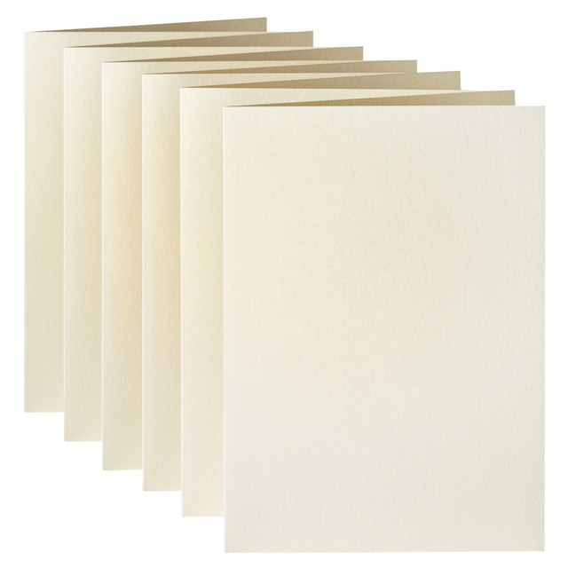Correspondentiekaart Papicolor dubbel 105x148mm metallic ivoor pak à 6 stuks — Foto 2 van 2