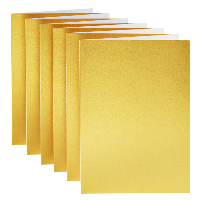 Correspondentiekaart Papicolor dubbel 105x148mm metallic goud pak à 6 stuks — Foto 2 van 2