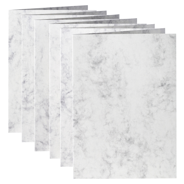 Correspondentiekaart Papicolor dubbel 105x148mm marmer grijs pak à 6 stuks — Foto 2 von 2