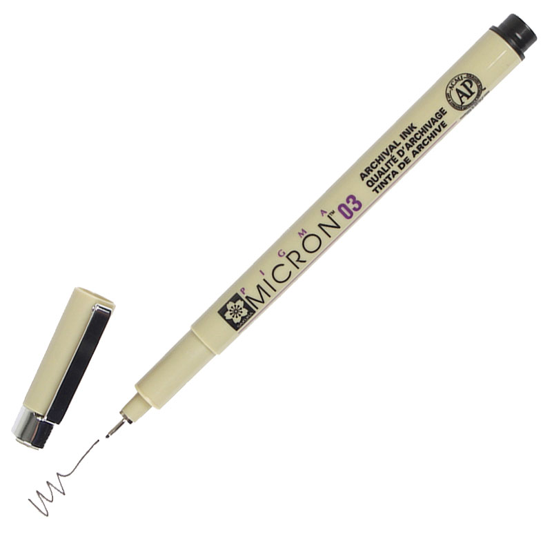 Fineliner Sakura Pigma Micron 03 0.35mm zwart