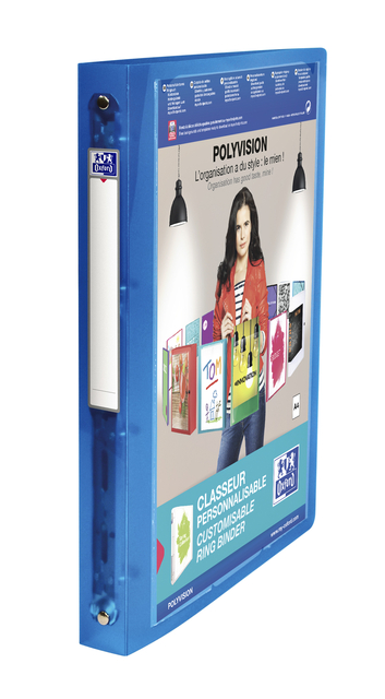 Presentatieringband Oxford Polyvision A4 4-rings O-mechaniek 30mm blauw