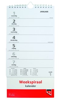Weekspiraalkalender 2027 Quantore