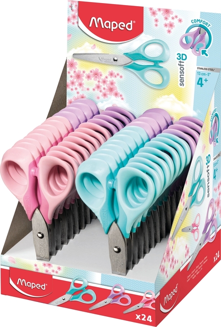 Kinderschaar Maped Sensoft 13cm rechtshandig pastel assorti