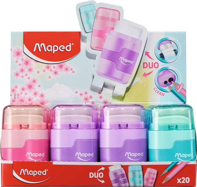 Puntenslijper Maped Connect 2-gaats met gum pastel assorti — Foto 2 van 2