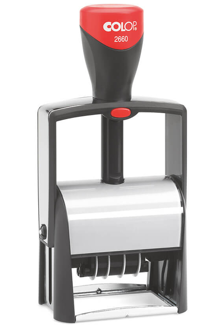 Woord-datumstempel Colop 2660 personaliseerbaar 37x58