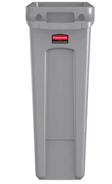 Afvalbak Rubbermaid Slim Jim Vented met luchtsleuven 87 liter grijs — Foto 2 von 2