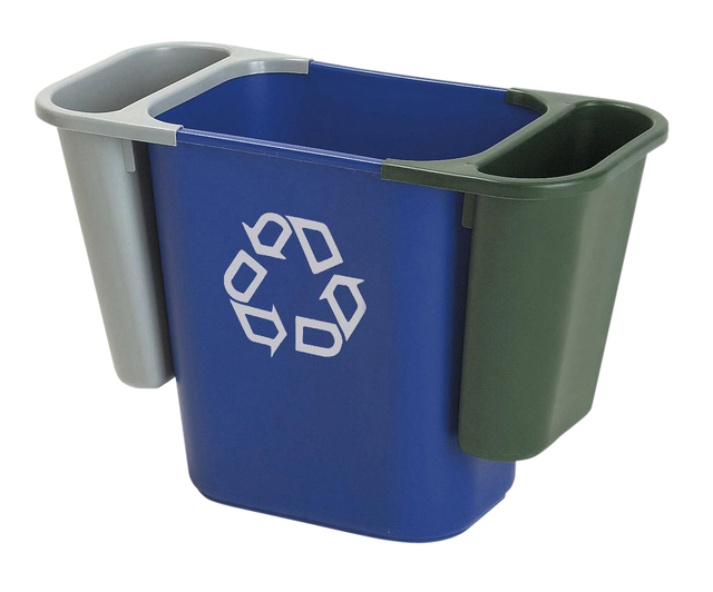 Papierbak Rubbermaid recycling medium 26L blauw — Foto 2 von 2