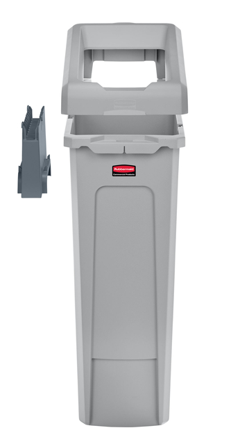 Afvalbak Rubbermaid Slim Jim Recyclestation starterset 87 liter grijs