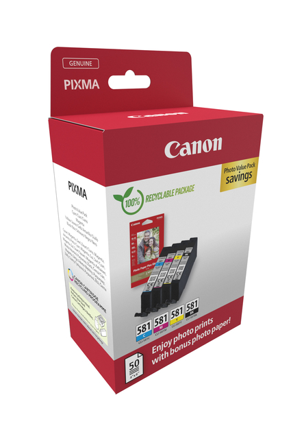 Inktcartridge Canon CLI-581 zwart + 3 kleuren — Foto 2 von 2