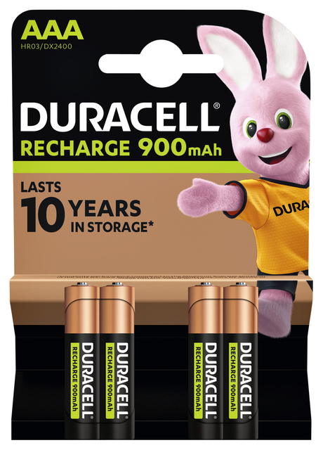Batterij oplaadbaar Duracell 4x AAA 900mAh Ultra