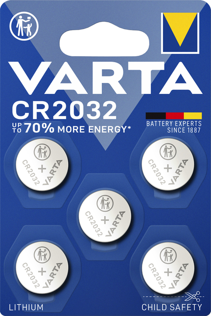 Batterij VARTA knoopcel 5x CR2032 lithium