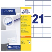 Etiket Avery 3652-200 70x42.3mm wit 4200 stuks
