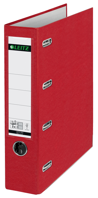Giro-bank ordner Leitz A4 met dubbele mechaniek 80mm PP rood — Foto 2 van 2