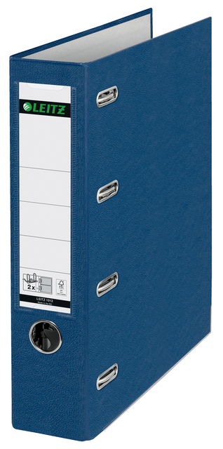 Giro-bank ordner Leitz A4 met dubbele mechaniek 80mm PP blauw — Photo 2 sur 2