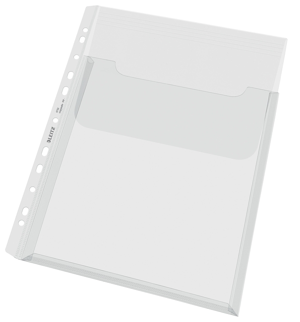Harmonica showtas Leitz Premium met bovenklep copy safe PP A4  glashelder 5 stuks