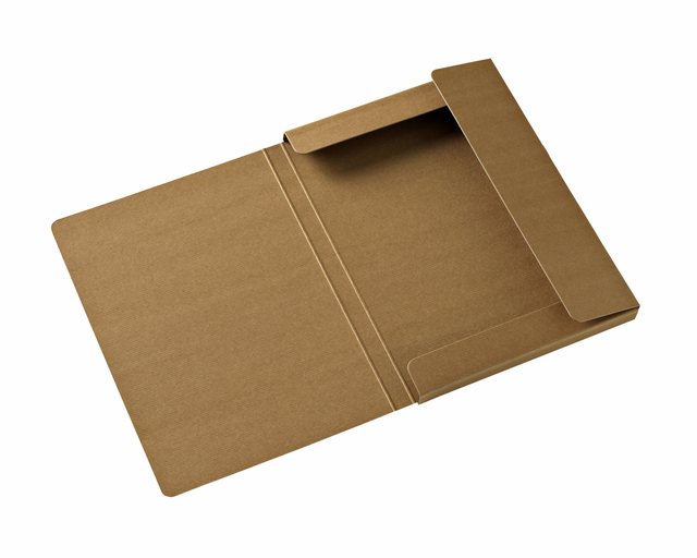 Elastobox Kraft Line A4 3 kleppen bruin — Foto 2 van 2