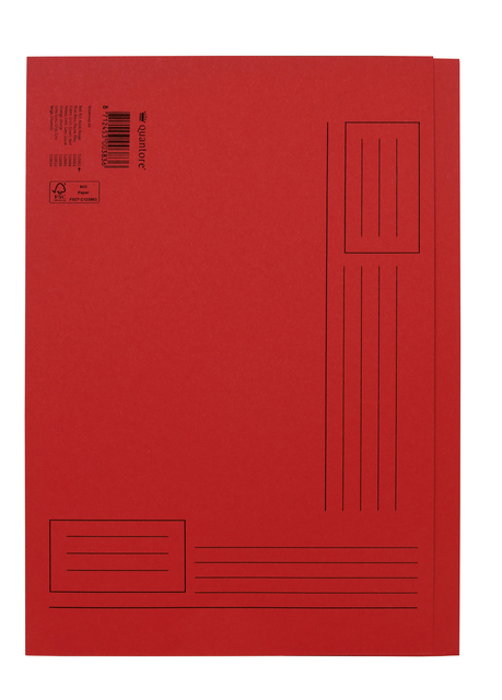 Vouwmap Quantore A4 ongelijke zijde 320gr rood
