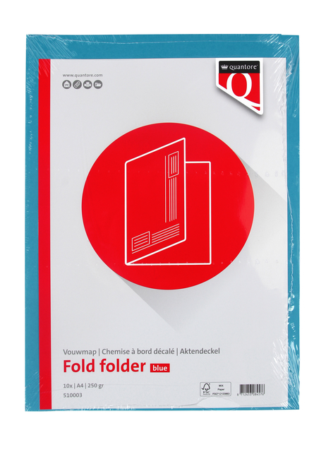 Vouwmap Quantore A4 ongelijke zijde 320gr blauw — Foto 2 von 2