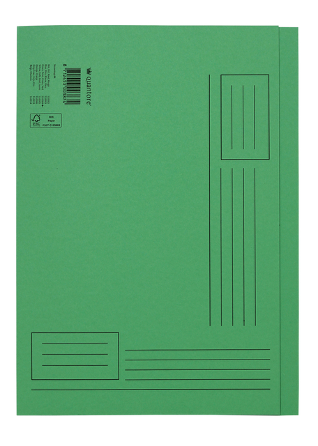 Vouwmap Quantore A4 ongelijke zijde 320gr groen