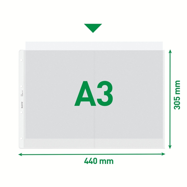 Showtas Leitz Premium copy safe 0.13mm PP A3 landscape transparant 50 stuks — Photo 2 sur 2