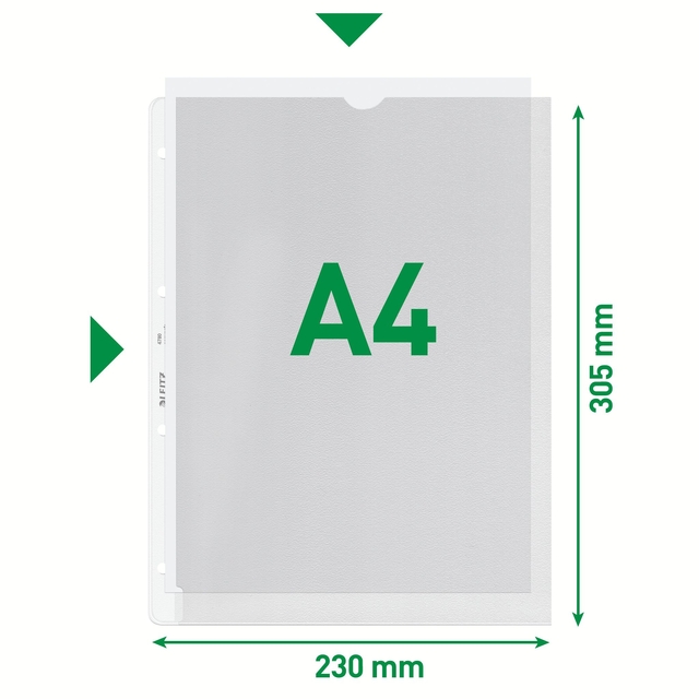 Showtas Leitz Premium met uitsnede copy safe 0.13mm PP A4 transparant 100 stuks — Foto 2 van 2