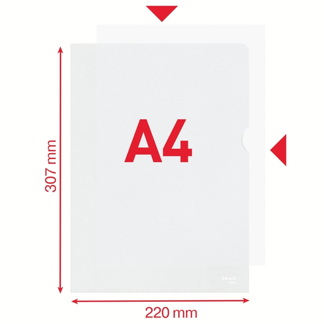 Insteekmap L-model Esselte standaard copy safe PP A4 transparant 100 stuks — Foto 2 von 2