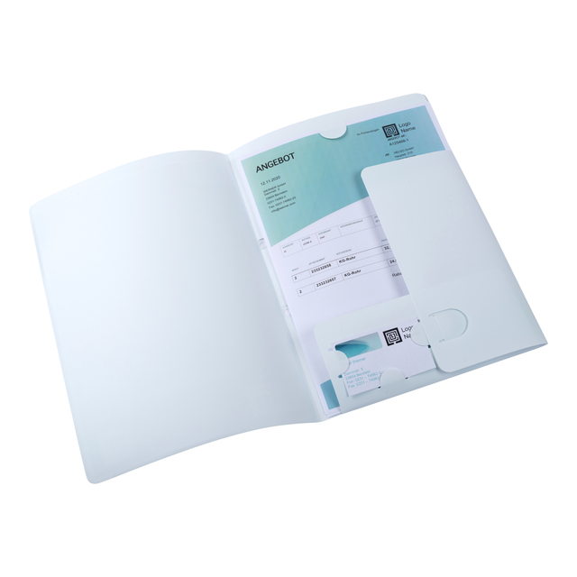 Offertemap Oxford A4 met insteektas 2 kleppen 0.5mm PP wit — Foto 2 von 2