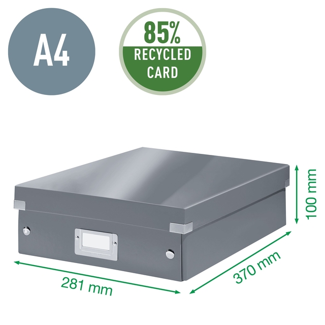 Opbergdoos Leitz Wow Click & Store organiser 280x100x370mm middelgroot zwart — Photo 2 sur 2